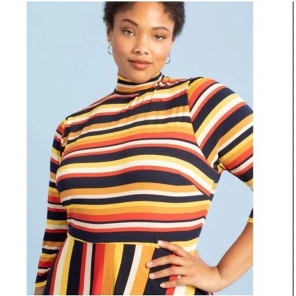 ELOQUII ELEMENTS Stripe Fit And Flare Dress size 20 - Picture 12 of 13